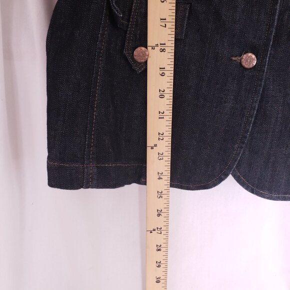 Yuva Navy Blue Button Long Sleeve Denim Jean Jacket Size XL - Picture 4 of 13